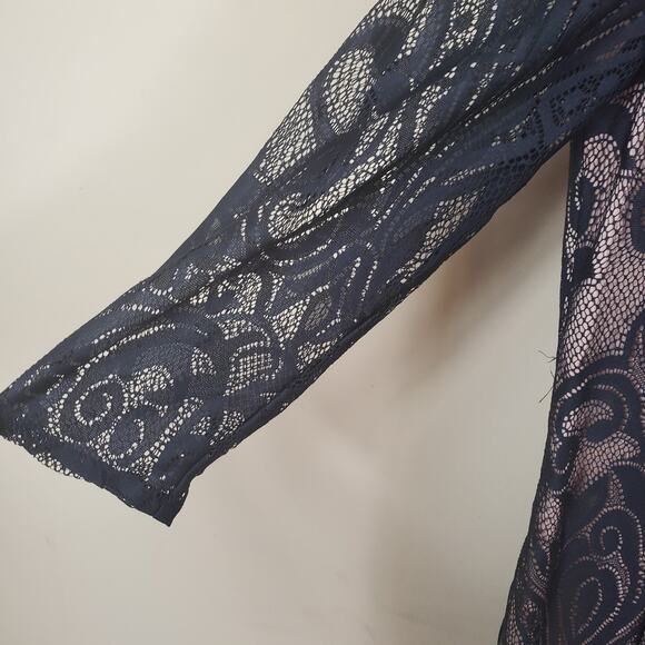 Adrianna Papell Black Lace Sheath Dress Women's Size 6 - Picture 6 of 12